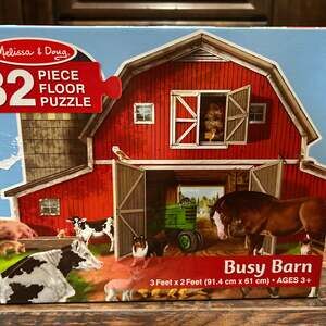 Melissa & Doug Busy Barn Shaped Jumbo Jigsaw Floor Puzzle - 32 Pieces
